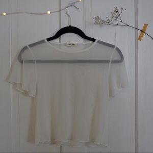 skylark white mesh top
